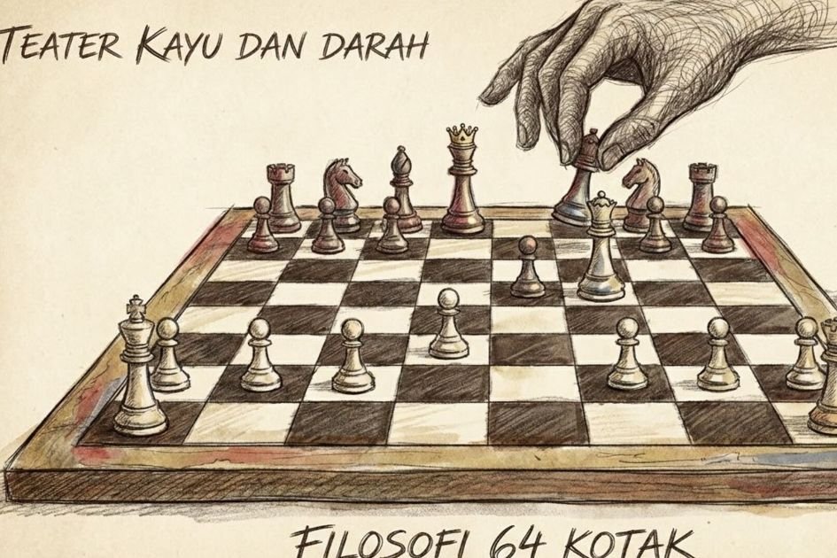 Teater Kayu dan Darah :  Membaca Kesombongan Manusia di Atas 64 Kotak Fana